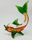 Fish Figurine With Tail Up Colorful Hand Blown Vintage
