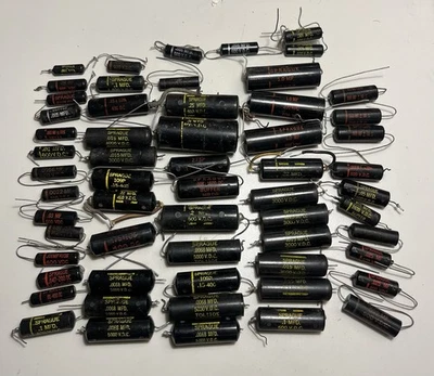 Lote Condensador Belleza Sprague Negro Vintage Gorras Tono  Foto 1 de 4