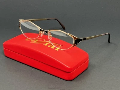 Caviar M2603-C24 Gold 52mm Women's Eyeglasses Half Rim Optical Frames Japan - Image 1 of 4