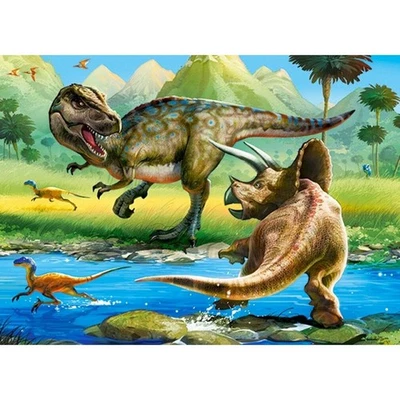 CASTORLAND Puzzle Tyranosaurus vs. Triceratops 70 Teile