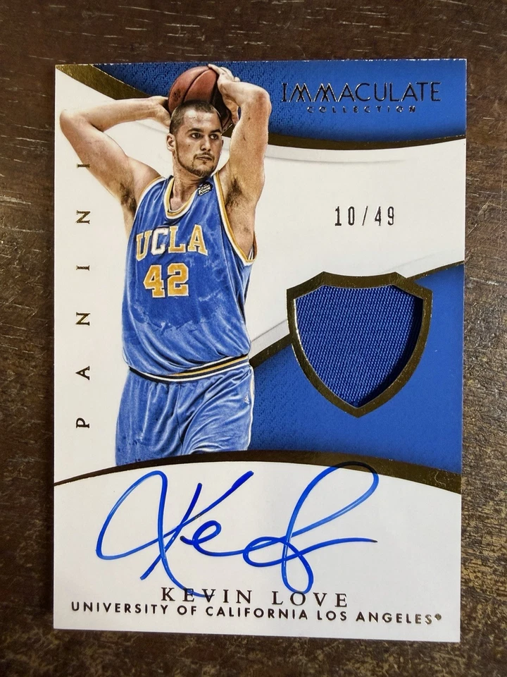 Immaculate Kevin Love 2015 parche en tarjeta automático #d/49 juego universitario UCLA USADO Foto 1 de 2