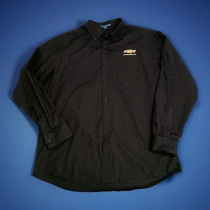 Chevrolet Employee Button Up Long Sleeve Shirt Men's XL Rare Black Embroidered - Picture 1 of 9