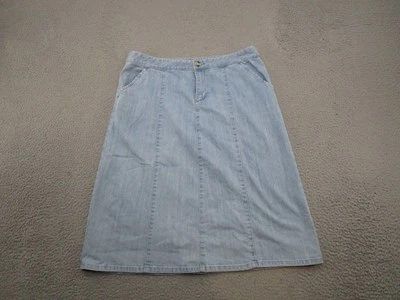 Christopher and Banks Talla 16 Línea A Denim Lavado Ligero Modesto Abertura Trasera Jardinería Foto 1 de 4