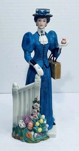 Avon 2009 Mrs. Albee President's Club Porcelain Figurine Blue Victorian 10 In. - Picture 1 of 7