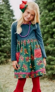 Matilda Jane Moments With You Merry Merry Dress Sz 12 Girl Long Sleeve Polka Dot - Picture 1 of 9