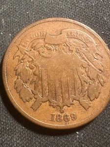1869 2 cent piece Free Shipping Lot#1062 - Picture 1 of 5
