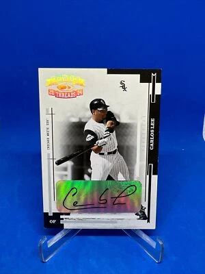 2004 Donruss Throwback Threads Carlos Lee Autograph /50 Auto white sox  - Image 1 of 4