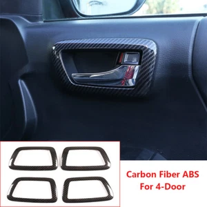 Fit For T@yota T@coma 2016-2020 Carbon Fiber ABS Interior Door Handle Bowl Trim - Foto 1 di 12