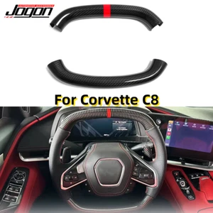 Dry Carbon Steering Wheel Rim Cover For Corvette C8 Coupe Stingray Z51 Z06 20-24 - Picture 1 of 16