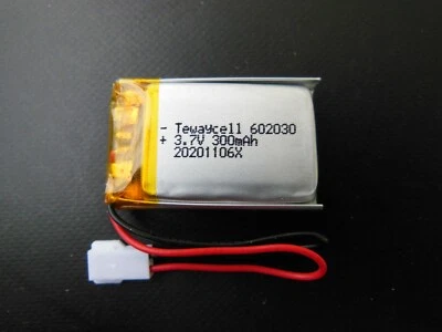 TEWAYCELL Lipo Akku 300mAh 3.7V Connector 2pin Stecker MP3 GPS Molex