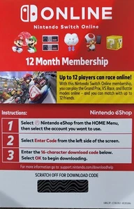 Tarjeta prepagada suscripción suscripción 12 meses Nintendo Switch Online - Imagen 1 de 1