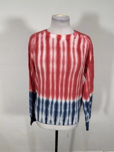 White Warren Women’s Red Navy Tie Dye Crew Neck Sweater Size S - Picture 1 of 9