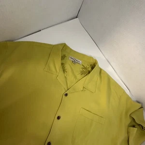 Herren 2XL Tommy Bahama XXL 100 % reine Seide SS Knopfleiste Hawaiihemd limettengrün - Bild 1 von 6