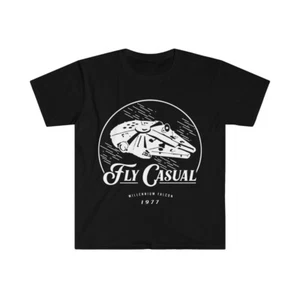 Fly Casual Tee Millennium Falcon Star Millennium War May the Fourth Galaxy Edge - Picture 1 of 21