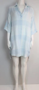 PHILOSOPHY DRESSES REPUBLIC CLOTHING - WOMEN'S BLUE PLAID SHIRT DRESS TUNIC - M - Picture 1 of 8