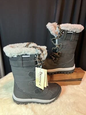 BEARPAW Desdemona Size 5 Winter Waterproof Snow Black Boots Sheepskin Fur Lined - Image 1 of 4