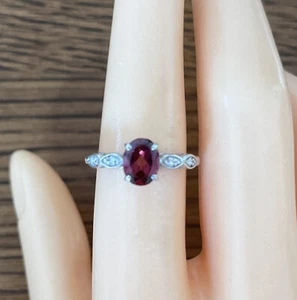 9ct Yellow Gold 0.6ct Ruby & Diamond Solitaire Ring, UK size N 1/2, EU size 54 - Picture 1 of 6