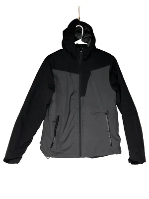 Chaqueta de invierno Champion negra gris cremallera completa con capucha forrada con edredón para hombre talla pequeña Foto 1 de 4