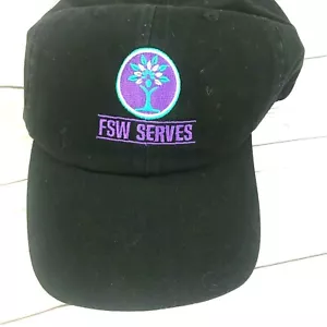 Cappello baseball uomo FSW SERVICES berretto rialzato ricamato nero verde e viola - Foto 1 di 6