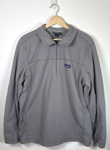 Patagonia Micro D 1/4 Zip Fleecepullover Herren L grau Sweater Logo Outdoor Gorp - Bild 1 von 8