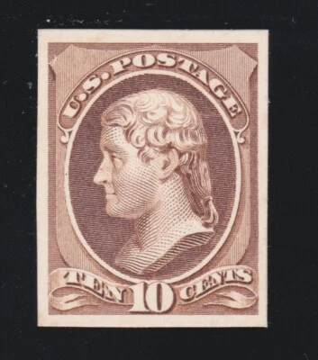 US 209P4 10c Jefferson Proof on Card VF-XF (004) - Image 1 of 2
