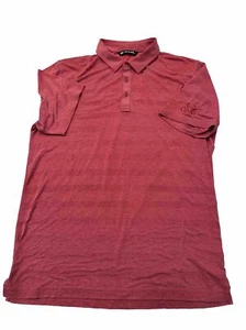 Travis Mathew Large Short Sleeve Dot Stripe Red Mens Polo L 12 Oaks-2 Dark Marks - Picture 1 of 15