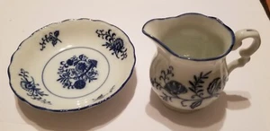 Vintage blau Dresden von Sphinx Import Co 1957 Milchkännchen & Obst/Dessert/Saucenschale - Bild 1 von 10