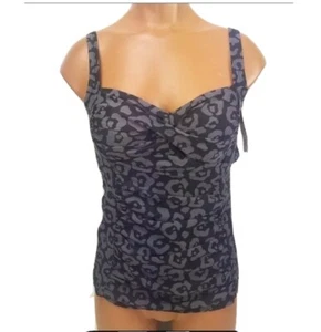 NEW Merona Swim Suit Tanki Ruching Fitted Padded Top Adjustable Strap Size Small - Picture 1 of 3