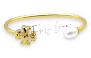 Tory Burch Roxanne Gold and Pearl Cuff Bracelet - Picture 1 of 3