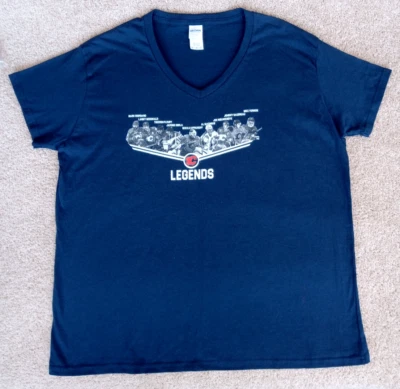 Calgary Flames V Neck T Shirt 2XL KIPRUSOFF Legends Blue Vintage - Image 1 of 4