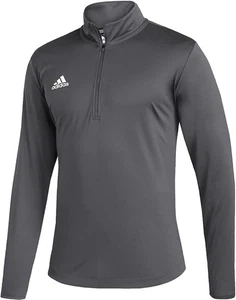 adidas Under The Lights Long Sleeve Knit Quarter Zip Mens Training M Grey/White - Picture 1 of 5
