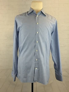 Eton Men's Light Blue Plaid Cotton Dress Shirt XL 17 43 $595 - Picture 1 of 7