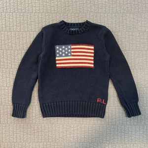 Polo Ralph Lauren Sweater Youth Kids Small (8) The Iconic American Flag Knit USA - Picture 1 of 11