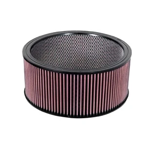 K&N E-3770 Universal Reusable High Flow 14" Round Cotton Gauze Red Air Filter - Picture 1 of 4