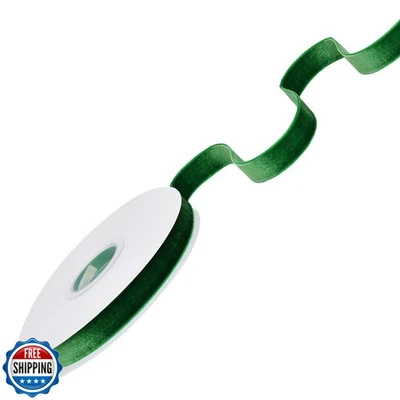 Ribest Green Velvet Ribbon 5/8 Inch Continuous 10 Yards Christmas - Image 1 of 4