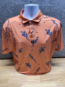 Bad Birdie Poloshirt Herren Large Orange Sidewinder Sundays Golf Schlangen Print - Bild 1 von 12
