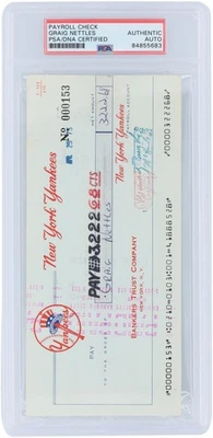 Graig Nettles New York Yankees Signed Check from April 25, 1973 - PSA 84855683 - Image 1 of 2