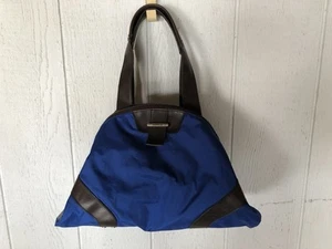 Matt & Nat Royal Blue Double Dome Fold Open Shoulder Bag Vegan Leather Trim - Picture 1 of 7
