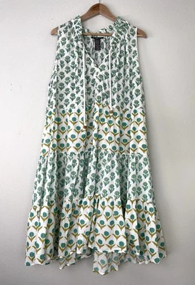 Vestido boho CHELSEA & THEODORE para mujer cuello dividido sin mangas en capas talla 3X Foto 1 de 4