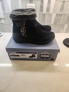 Botas al tobillo Khombu Iris para mujer negras de gamuza repelentes al agua para todo tipo de clima negras, 8 - Imagen 1 de 7
