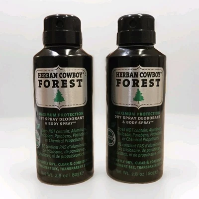 Herban Cowboy Forest • Desodorante en aerosol seco/aerosol corporal de máxima protección• Paquete de 2 Foto 1 de 4