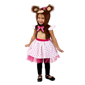 Baby Toddler Girls Brown Teddy Bear Halloween Costume Dress Hood 6-12-18 2T 3T 4 - Picture 1 of 3