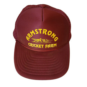 Armstrong Cricket Farm Insekten-Trucker Druckknopflasche Netz Rückenkappe Vintage Angeln