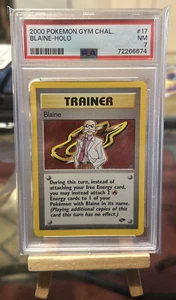 Graded 7 PSA Gym Challenge Blaine Trainer 17/132 Pokemon Card NM - Vintage - Picture 1 of 1