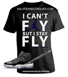 JORDAN 11 SPACE JAMS T SHIRTS (I CAN'T FLY) - Picture 1 of 1