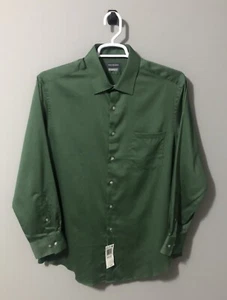 NWT Van Heusen XL Men’s Dress Shirt Fitted Stretch Green Stone Size 17 32/33 - Picture 1 of 4