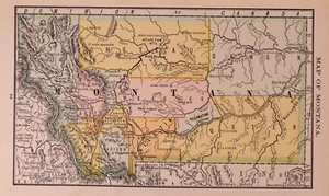 1887 Map ~ THE MONTANA TERRITORY by Rand McNally ~ (SMALL- 5x8)-#19 - Picture 1 of 2