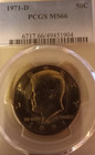 1971 D PCGS MS66 | Demi-dollar Kennedy - pièce de 50c US