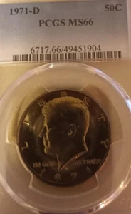 1971 D PCGS MS66 | Kennedy Half Dollar - 50c US Münze - Bild 1 von 2