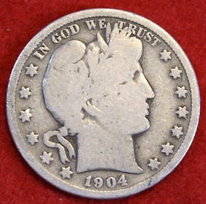 1904 Barber Half Dollar 90% Silver Coin Circulated BH547 - Picture 1 of 2